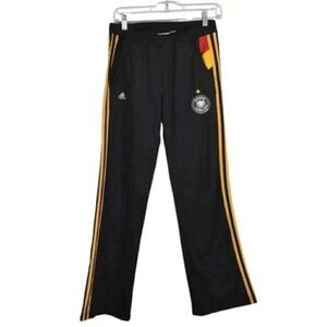 Adidas Germany Football Soccer Track Pants  2007 Wide Leg Black Size Medium